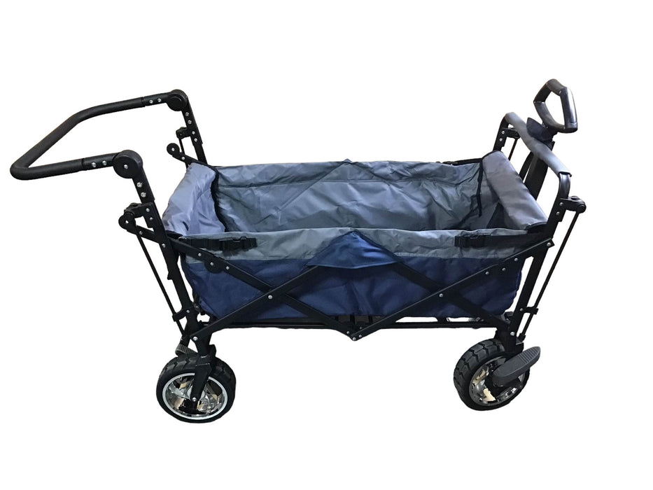 secondhand Wonderfold S4 Push & Pull Premium Utility Folding Wagon with Canopy, Blue, CP Model