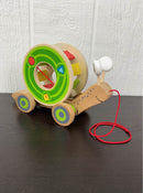 used Hape Walk-A-Long Snail Toddler Wooden Pull Toy