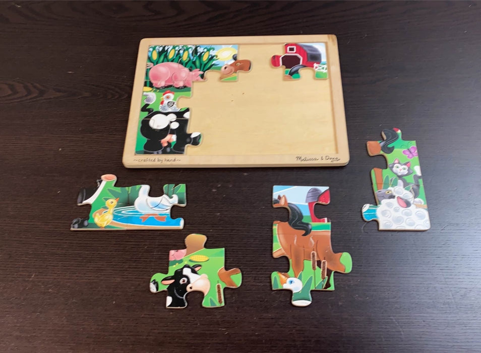 secondhand Melissa & Doug 12-Piece Wooden Jigsaw Puzzle