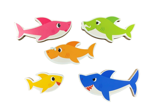 secondhand Pinkfong Baby Shark Wooden Sound Puzzle