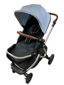 used Mockingbird Single to Double Stroller, 2022, Silver with Penny Leather, Watercolor Drops, Sky