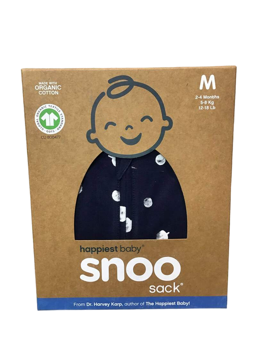 used Happiest Baby SNOO Sack, Medium (12-18 lbs), Midnight Navy Planets