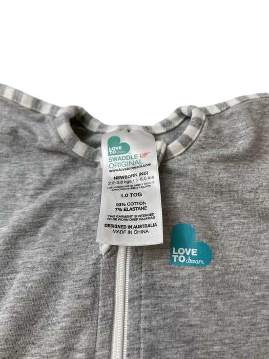 secondhand Love To Dream Swaddle UP Original 1.0 Sleep Sack, Newborn, Gray