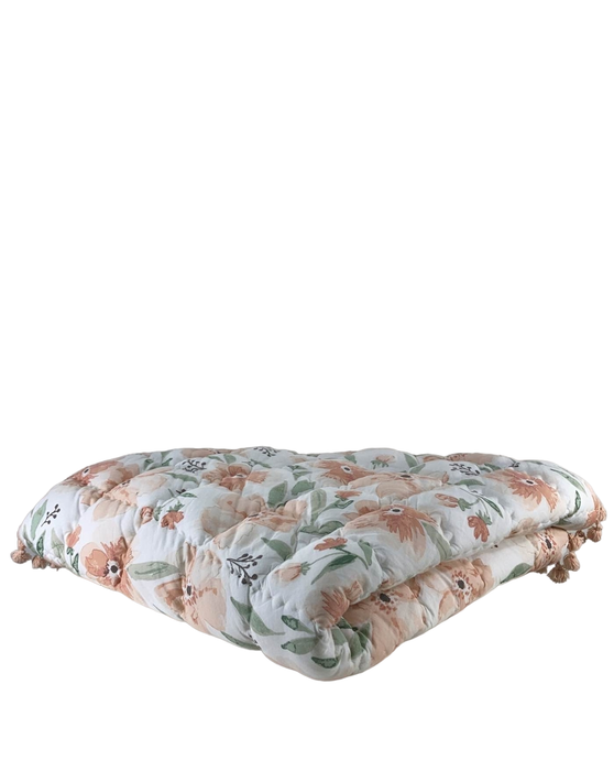 used Crane Baby Cotton Quilted Play Mat, Parker Floral