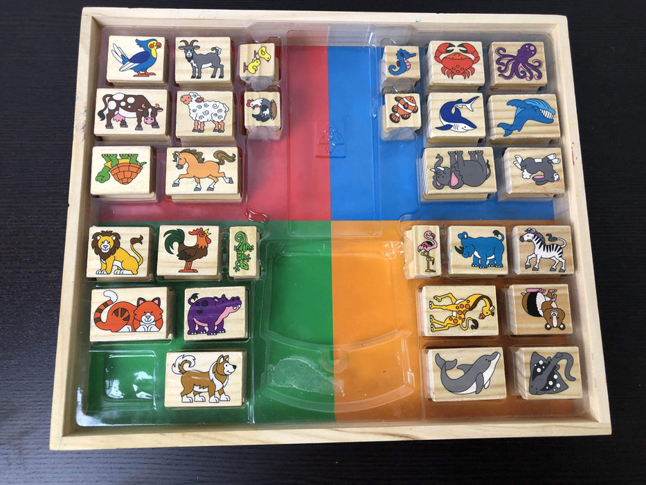 used Melissa & Doug Wooden Stamp Set