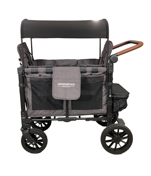 secondhand Wonderfold W2 Luxe Multifunctional Double Stroller Wagon, 2022, Charcoal Gray