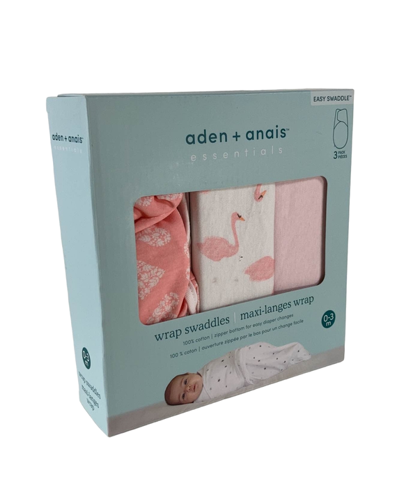 secondhand Aden + Anais Essentials Easy Wrap Swaddle, 3 Pack, Briar Rose, 0-3 Months