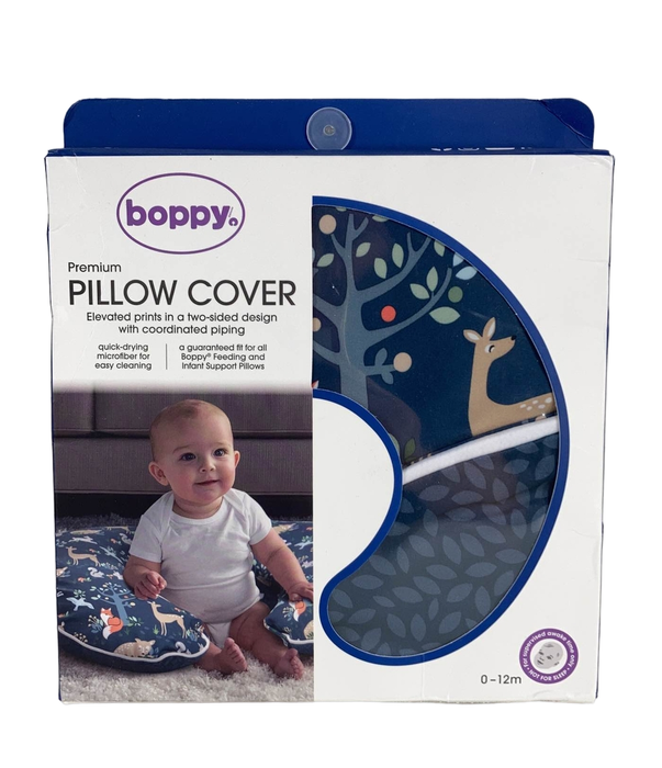 used Boppy Original Nursing and Infant Support Pillow Slipcover, Blue Forest Friends