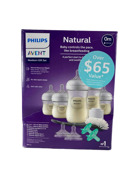 secondhand Philips Avent Natural Baby Bottle Newborn Starter Gift Set, Clear