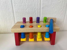 used Melissa & Doug Deluxe Pounding Bench Wooden Toy With Mallet