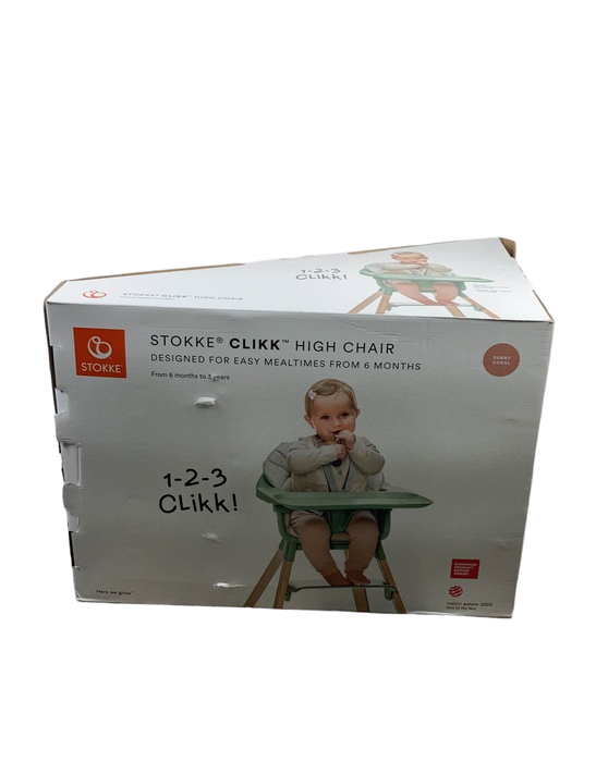 secondhand Stokke Clikk High Chair, Sunny Coral