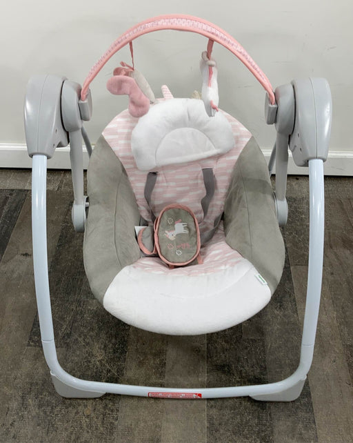 used Ingenuity Comfort To Go Portable Swing, Flora The Unicorn