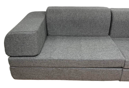 secondhand Pottery Barn Kids Foamnasium Blocksy Kids Couch, Performance Heathered Basketweave Charcoal