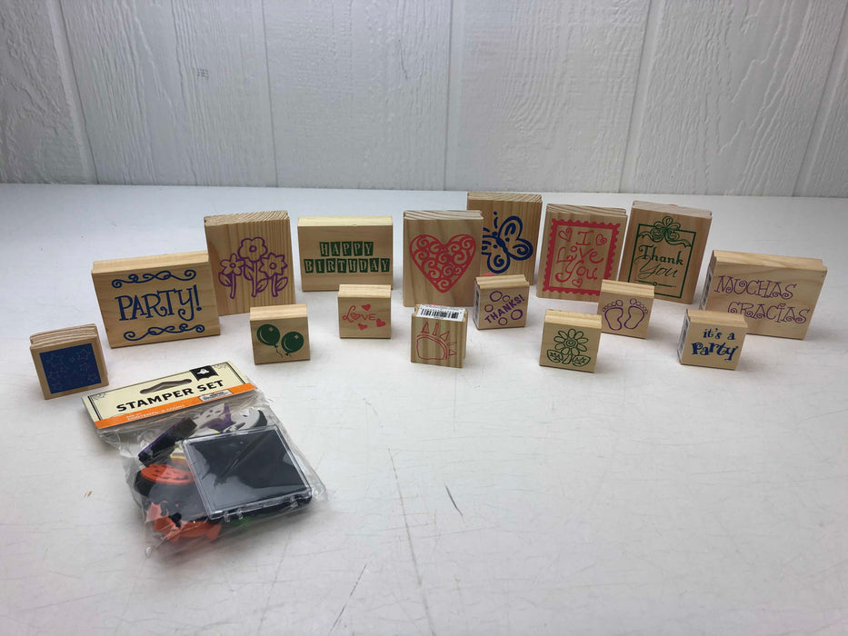 used BUNDLE Rubber Stamps