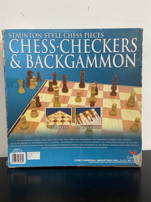 secondhand Cardinal Staunton Style Pieces Checkers Backgammon