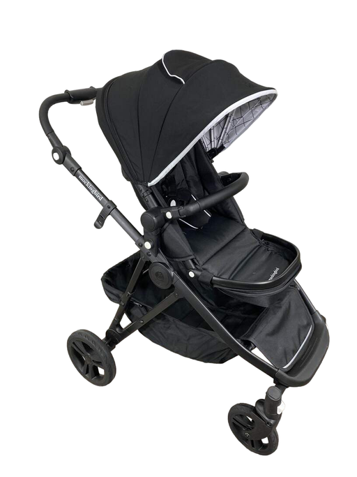 used Mockingbird Single to Double Stroller, 2022, Silver with Black Leather, Windowpane, Black