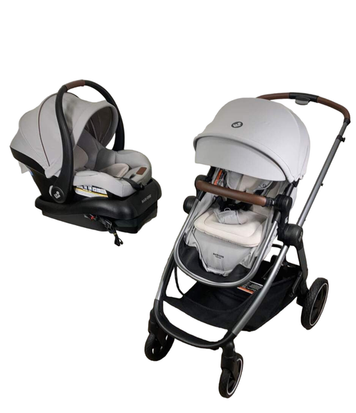 used Maxi-Cosi Zelia2 Luxe Travel System, network sand, 2023