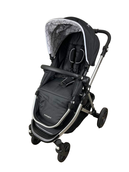 secondhand Mockingbird Single Stroller, 2023, Black, Windowpane, Silver With Black Leather