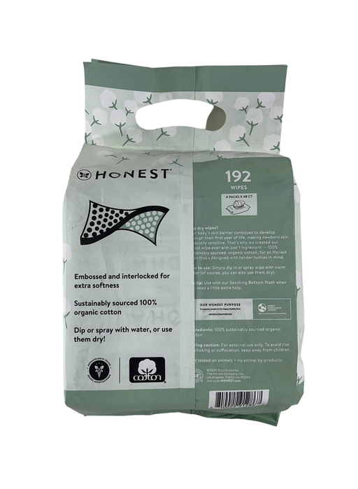 secondhand Honest Company Organic Cotton Dry Wipes