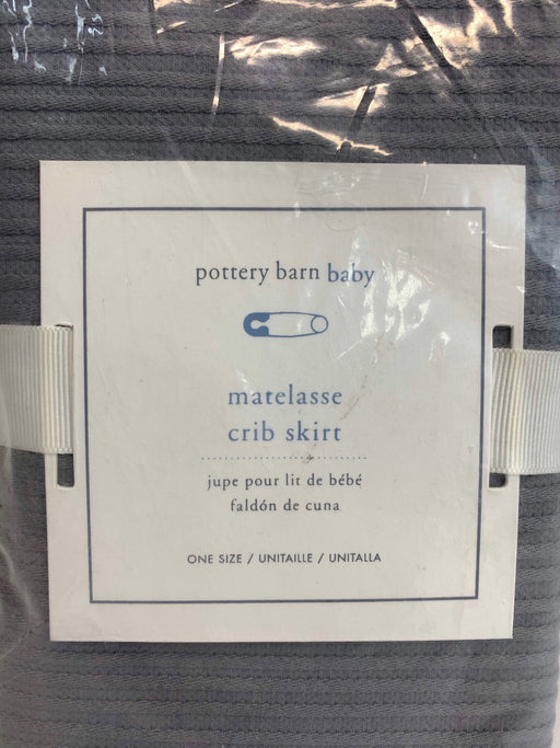 secondhand Pottery Barn Kids Crib Skirt, Matelasse Gray