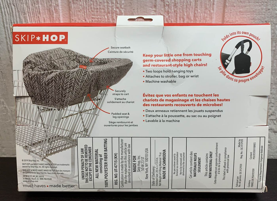 secondhand Skip Hop Take Cover Shopping Cart And High Chair Cover, Grey Feather