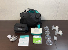 used Evenflo Advanced Double Electric Breast Pump, -30.5 mm flanges and 24.5 mm and 28.0 mm flange inserts