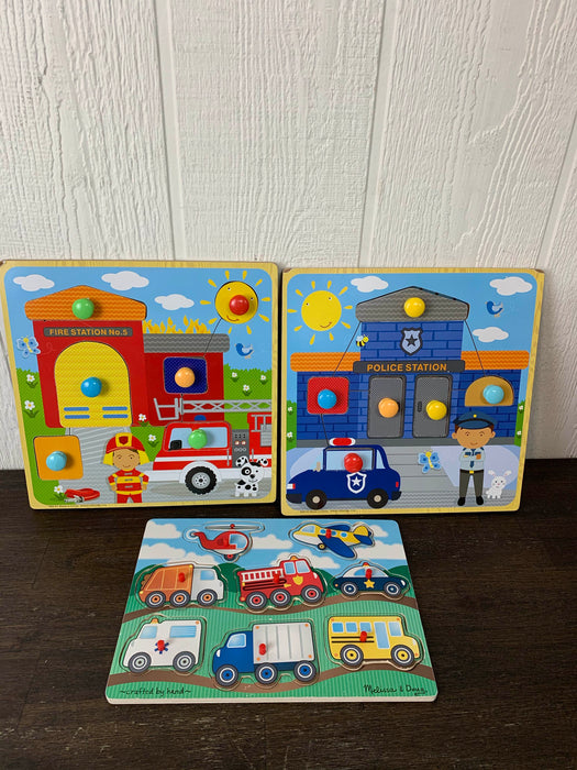 used BUNDLE Melissa & Doug Wooden Puzzles