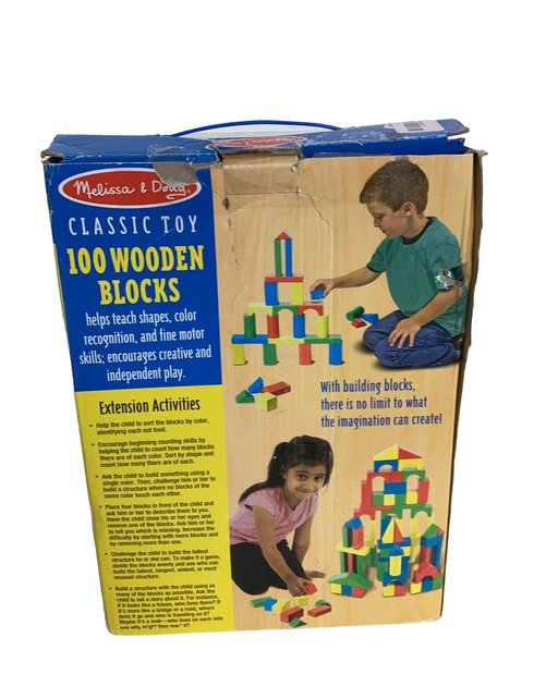 secondhand Melissa & Doug Wooden Building Blocks Set