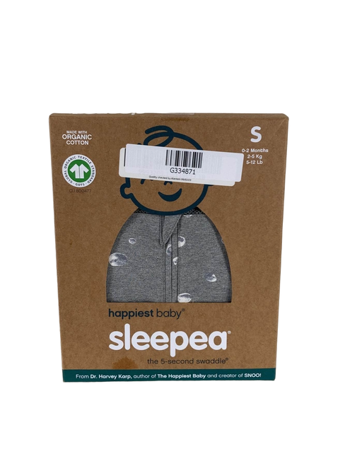 used Happiest Baby Sleepea Swaddle, Small, Graphite Gray Planets