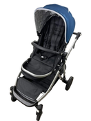 used Mockingbird Single to Double Stroller, 2022, Silver with Black Leather, Windowpane, Sea