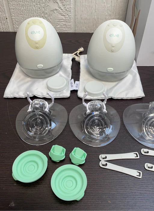 secondhand Elvie Breast Pump, Double, 24mm & 28mm Flanges