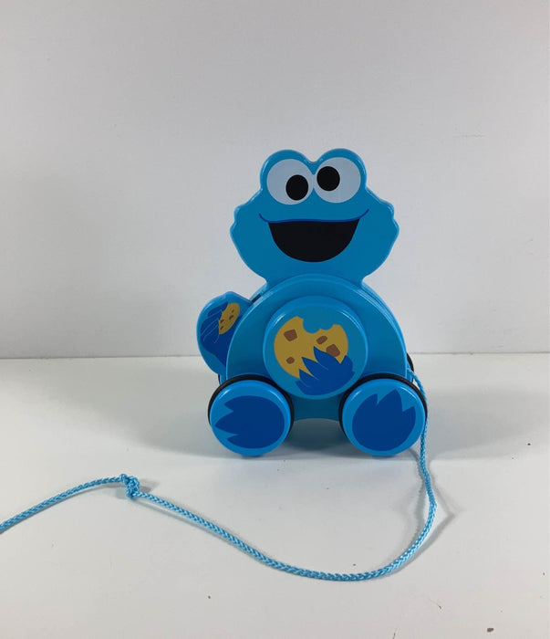 used Bright Starts Sesame Street Snack And Stroll Cookie Monster Wooden Pull Toy