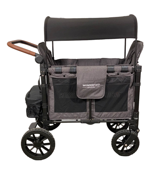 secondhand Wonderfold W2 Luxe Multifunctional Double Stroller Wagon, 2022, Charcoal Gray