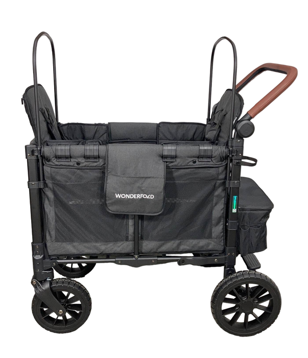 secondhand Wonderfold W2 Luxe Multifunctional Double Stroller Wagon, 2023, Volcanic Black