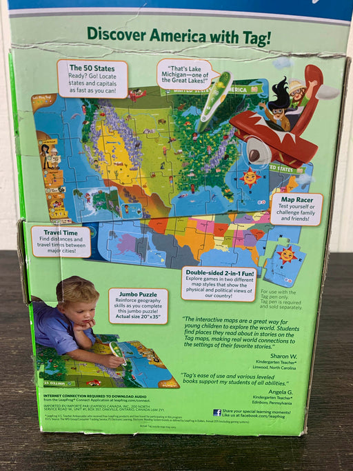 secondhand Leap Frog LeapReader Interactive World Map Puzzle