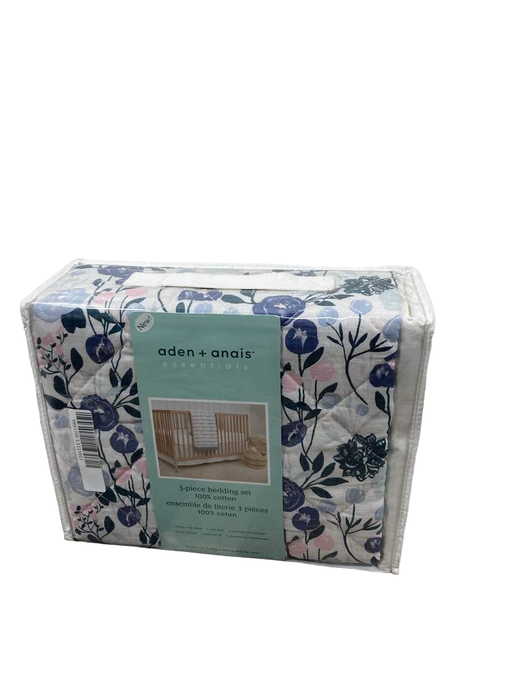 used Aden + Anais Essentials Cotton Muslin Bedding Set, 3 Piece, Flowers Bloom