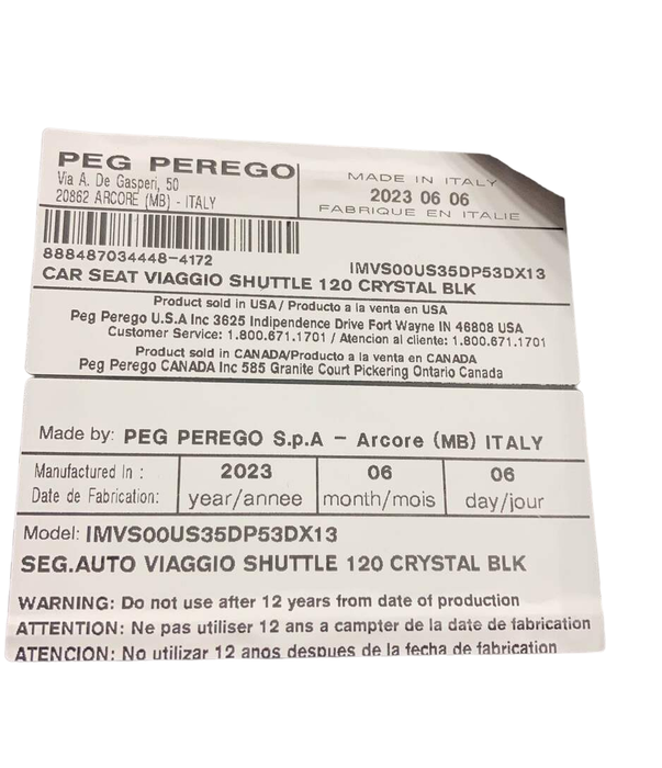 Peg Perego Viaggio Shuttle 120 Rigid Latch Booster, 2023, Crystal Black