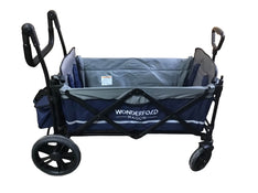 secondhand Wonderfold X2 Push + Pull Double Stroller Wagon, Navy, 2019