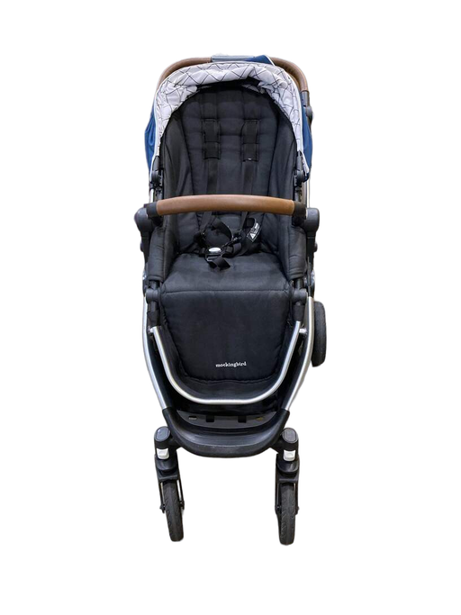 secondhand Mockingbird Single Stroller, 2019, Sea, Windowpane, Silver With Black Leather