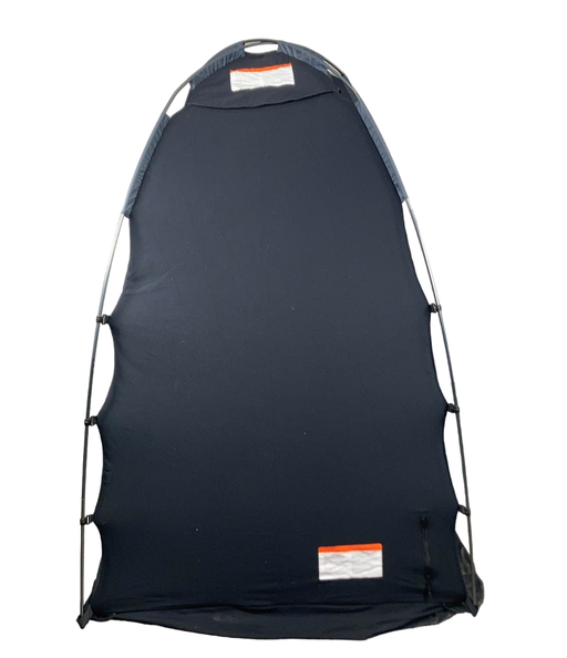 secondhand SlumberPod 3.0 Sleep Canopy with Fan, Black with Gray Accents