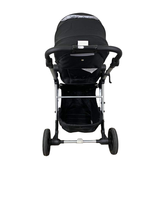 Mockingbird Single Stroller, 2023, Black, Windowpane, Silver With Black Leather