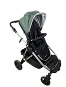 used Mockingbird Single to Double Stroller, 2022, Silver with Black Leather, Watercolor Drops, Sage