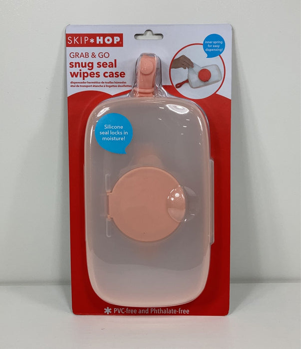 used Skip Hop Grab & Go Snug Seal Wipes Case, Blush