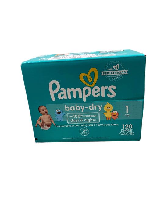 used Pampers Baby-dry Diapers Size 1 120 ct.