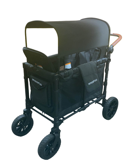 used Wonderfold W2 Luxe Multifunctional Double Stroller Wagon, Volcanic Black, 2023