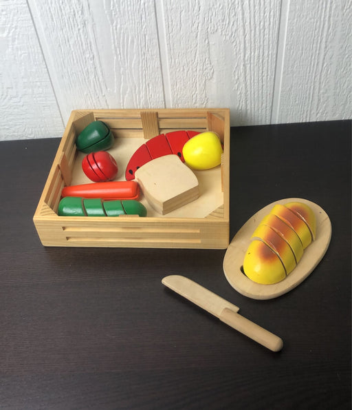 used Melissa & Doug Cutting Food- Wooden Play Food