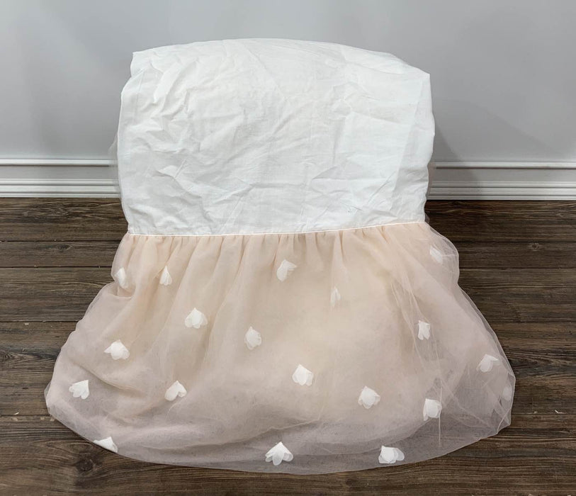 used Pottery Barn Kids Monique Lhuillier Blush Pink Ethereal Bed Skirt, -Crib