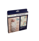 secondhand Itzy Ritzy Cutie Cocoon, Cocoon And Hat Set, 0-3 Months Over The Rainbow