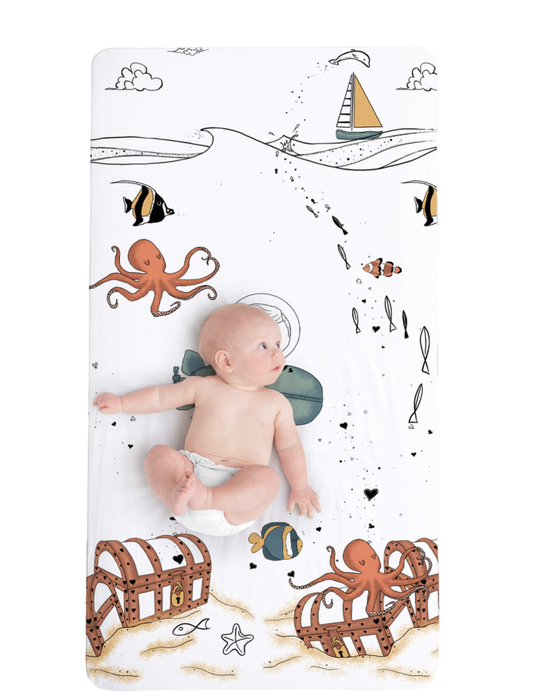 JumpOff Jo Fitted Crib Sheet, Octopus Treasure