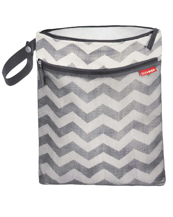 used Skip Hop Grab And Go Wet/Dry Bag, Gray Feather